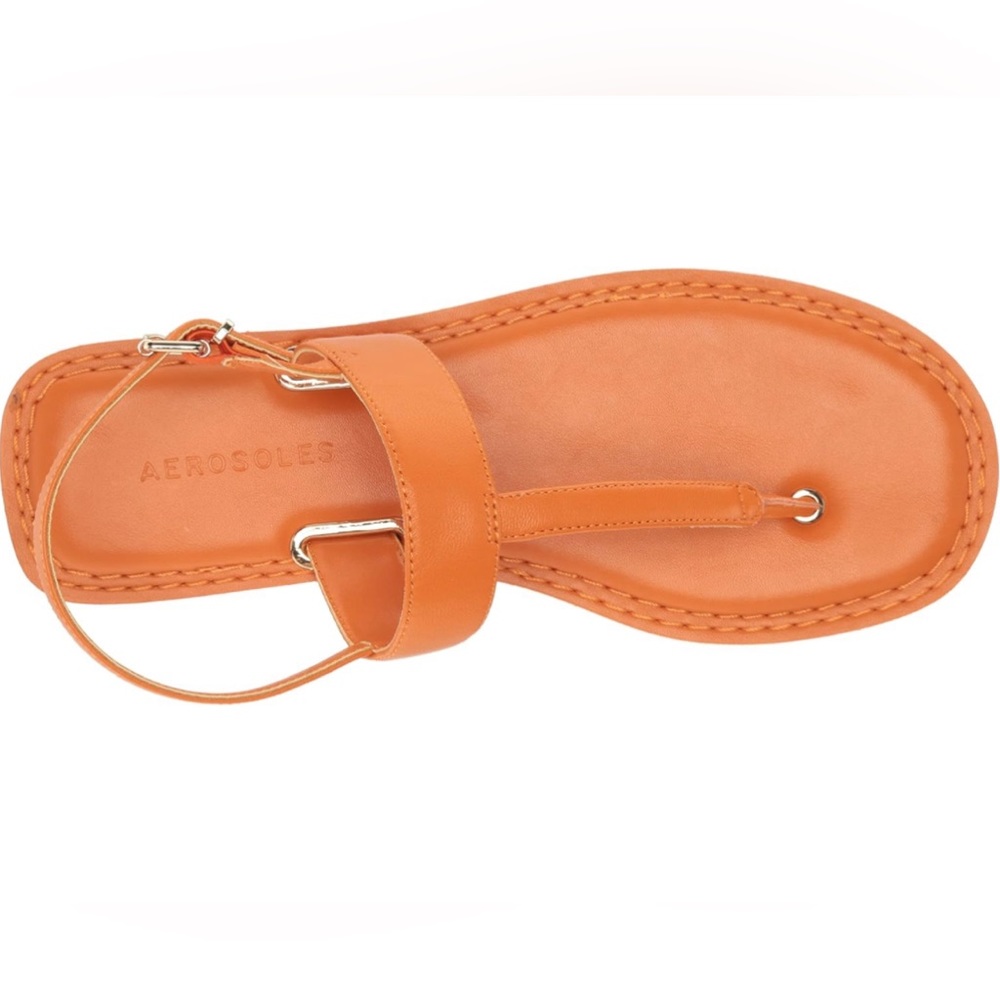 NIB $129 MSRP Aerosoles Women’s Cherry Flat Sandals in Mandarin Orange Size 5.5 - Picture 6 of 10